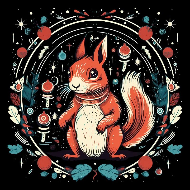 Eichhörnchen in Ormament, liebt Eichhörnchen