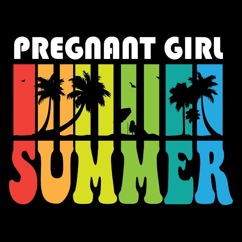 Fille enceinte Annonce de bébé d’été Grossesse
