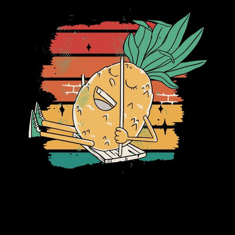 Pineapple swing retro design for beach lovers