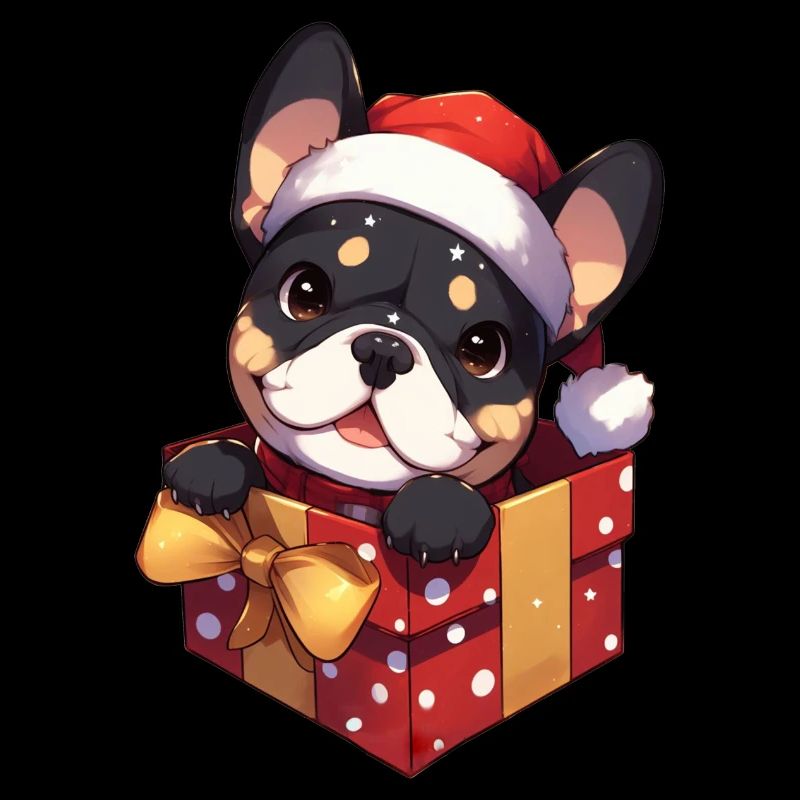 Frenchie Bully im Geschenkpaket