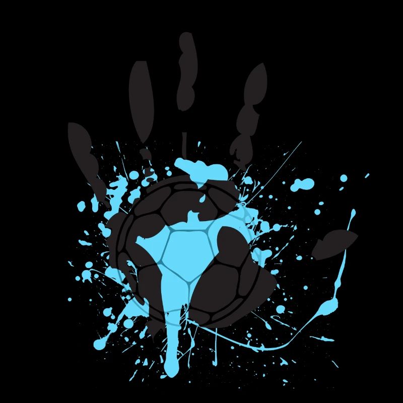 Blauer Hand großen