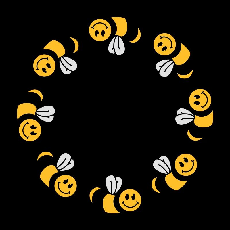 Funny bee circle pattern