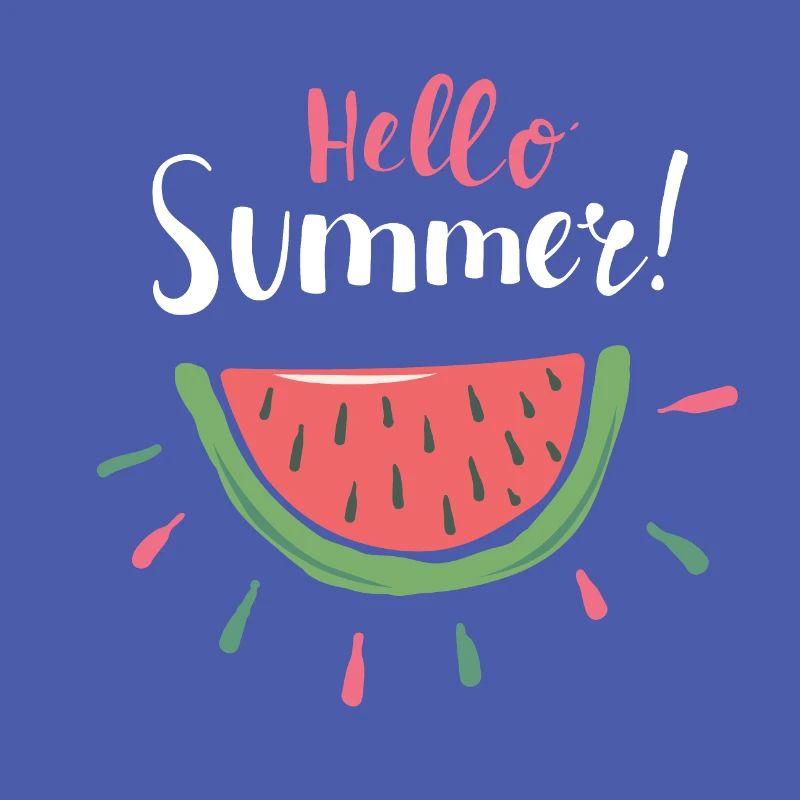 Hello Summer Melone Sommer Design Geschenk Cool