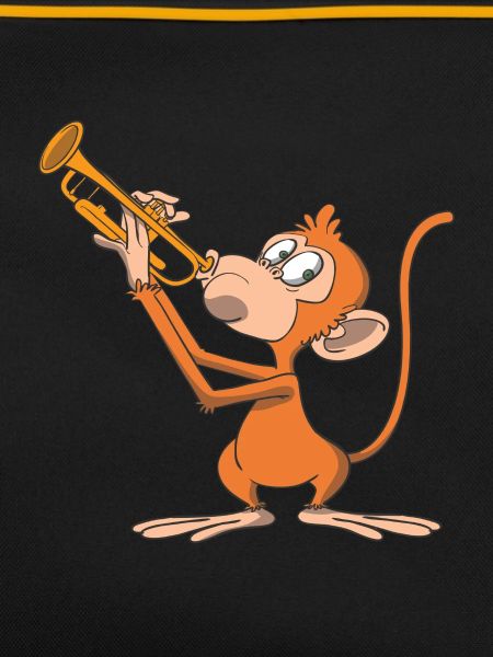 Monkey plays the trumpet