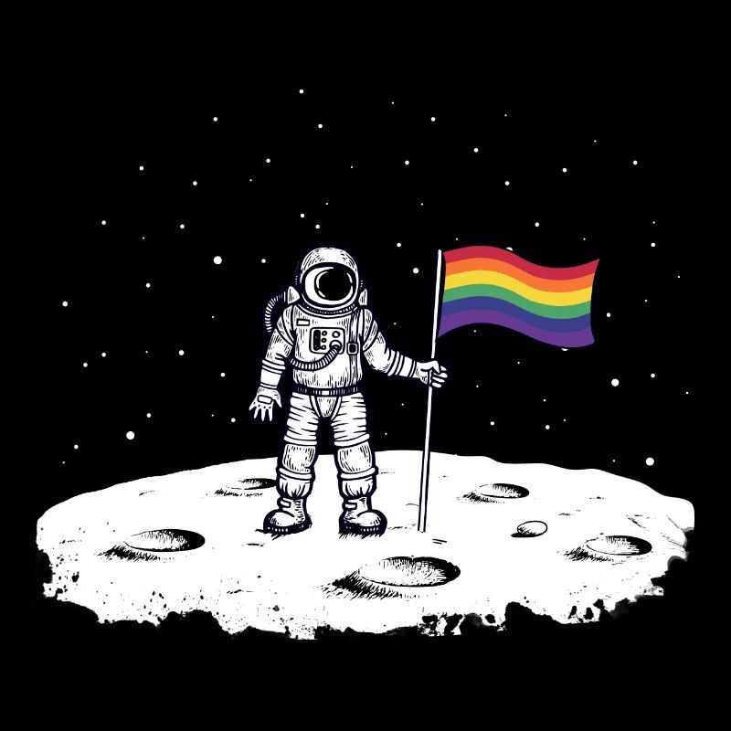Drapeau arc-en-ciel astronaute