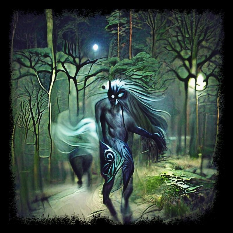 L’ de la forêt devient le marcheur de nuit