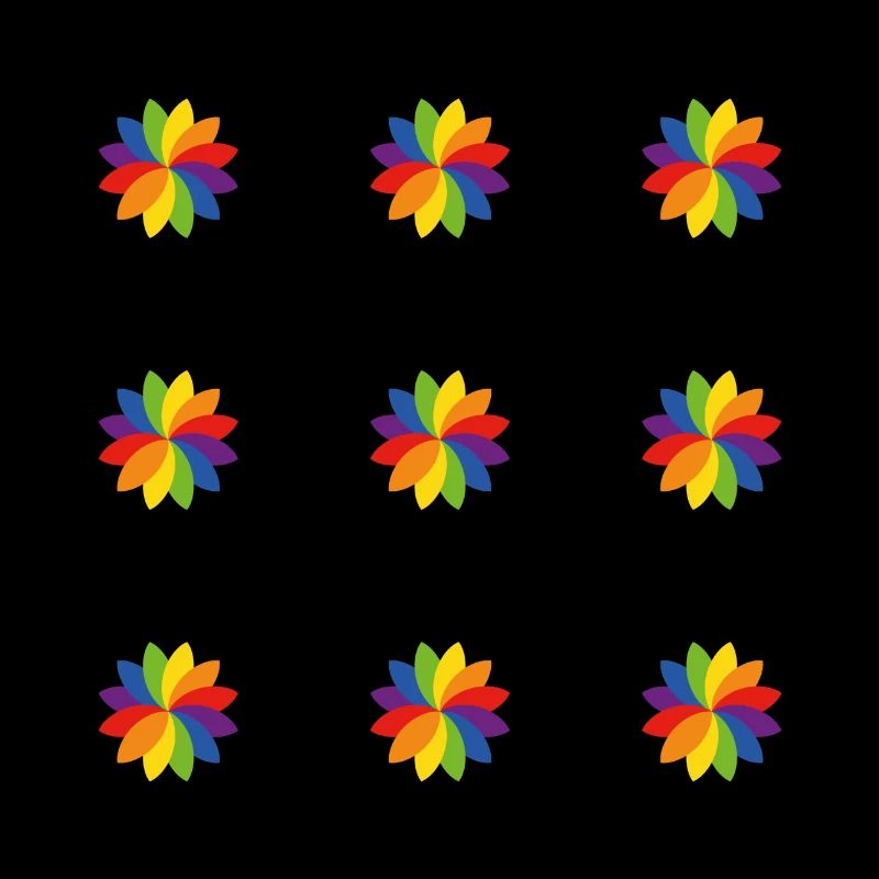 Bright Rainbow Flower Pattern