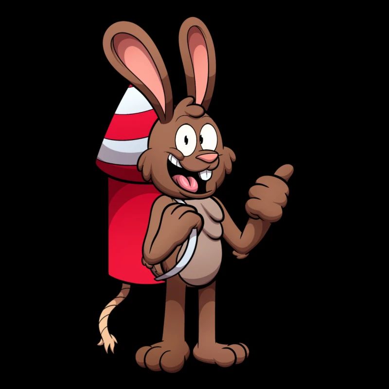 Rabbit With Firework Jetpack