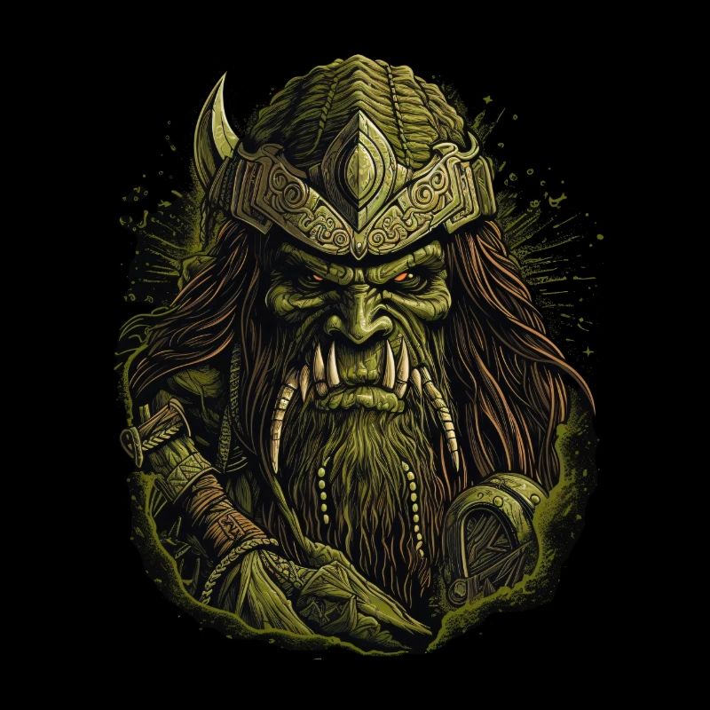 Dynamisches Artwork: wilder Greenskin-Krieger.