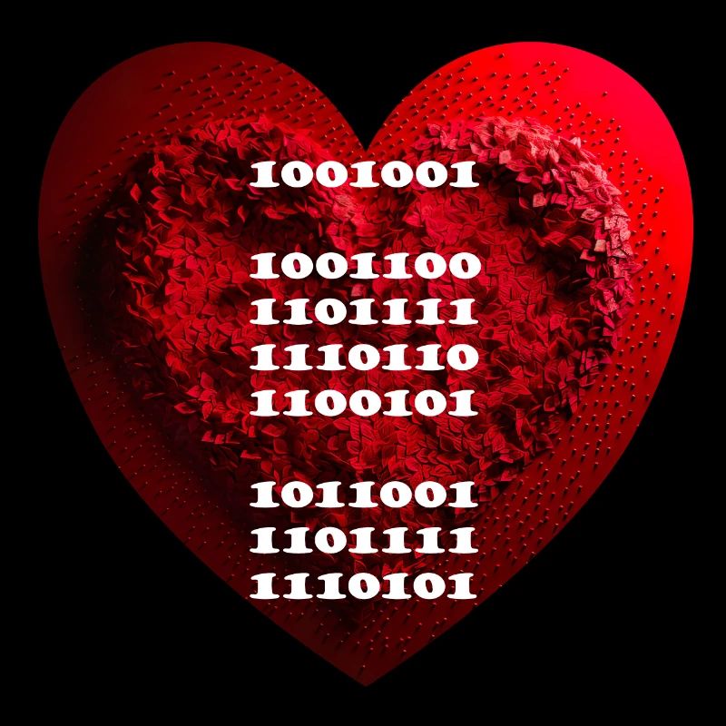Déclaration d’amour cryptée en code binaire