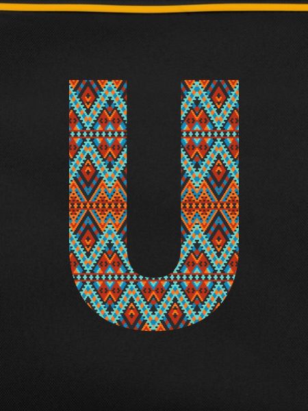 Buchstabe U-Boho-Design, Buntes Monogramm