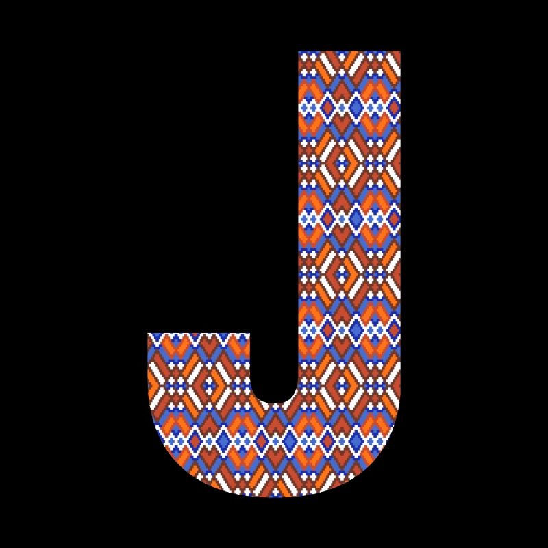 Monogram Letter J- geometric pattern