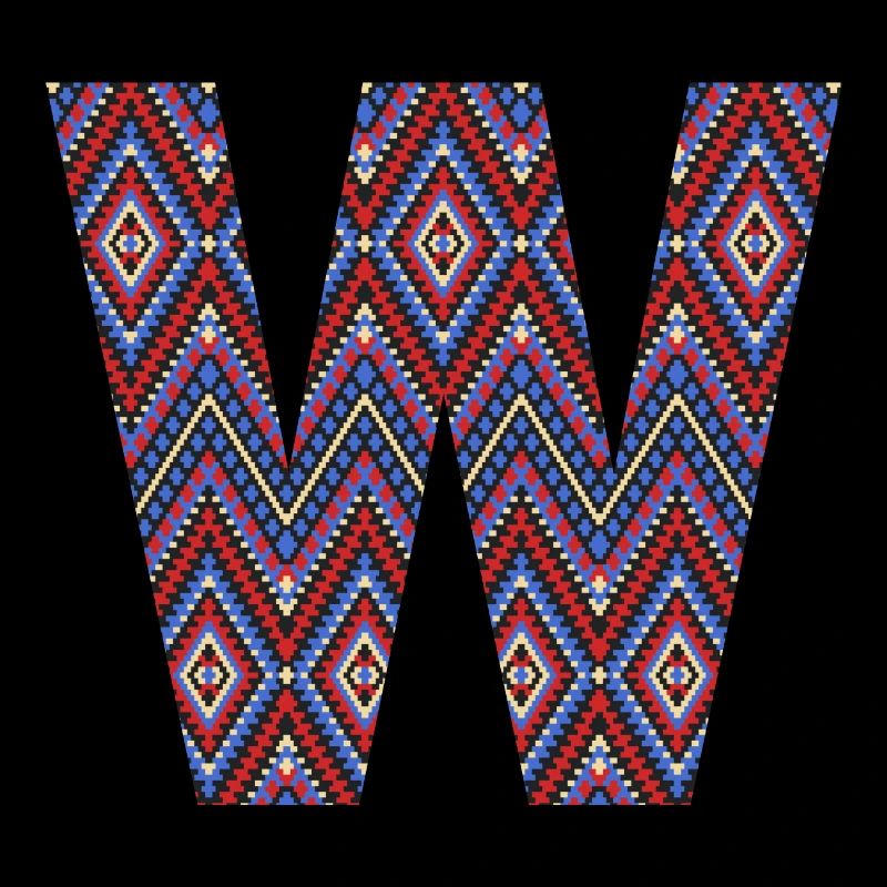 Monogram Letter W- geometric pattern