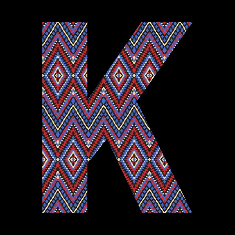 Monogram Letter K- geometric pattern