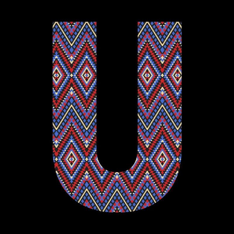 Monogram Letter U- geometric pattern
