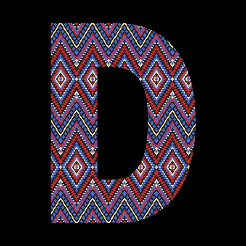 Monogram Letter D- geometric pattern