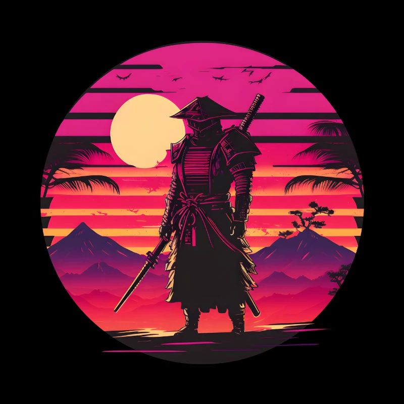 Synthwave Samurai Sunset