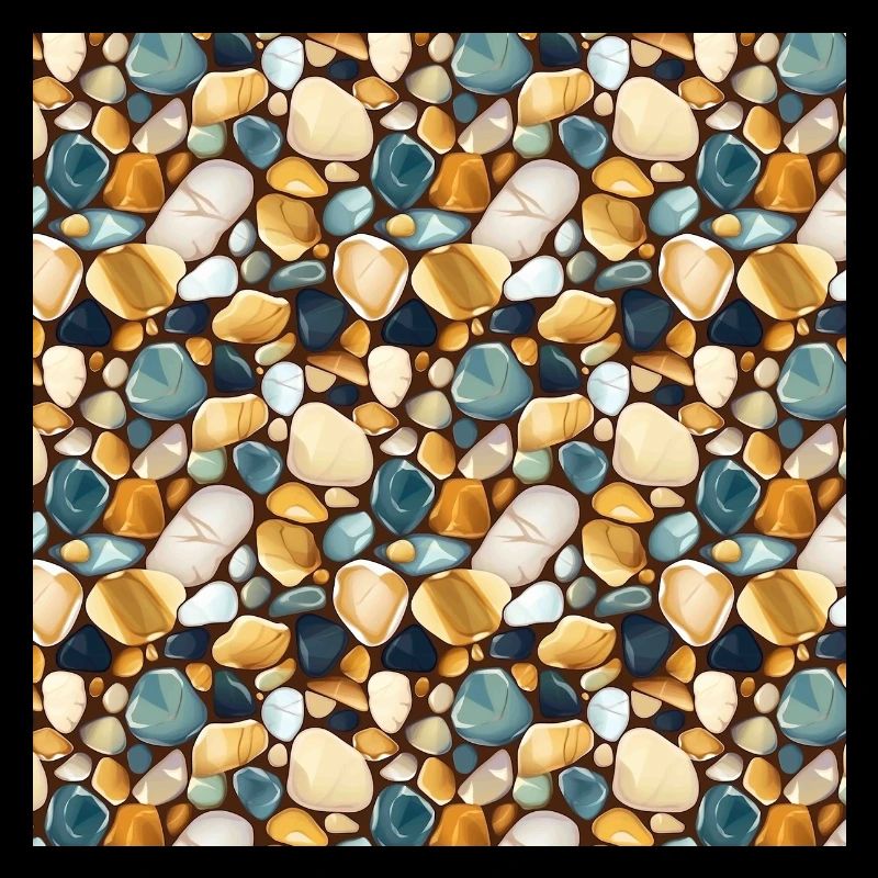Smooth Stones Seamless Pattern Gemstones Polished
