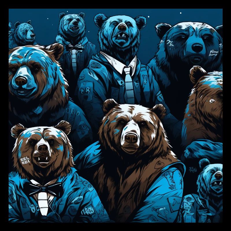 Neon neon style bear pattern