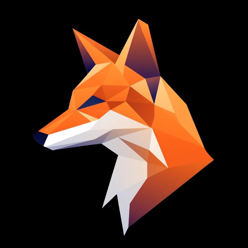 Fox Head Low Poly Logo Design