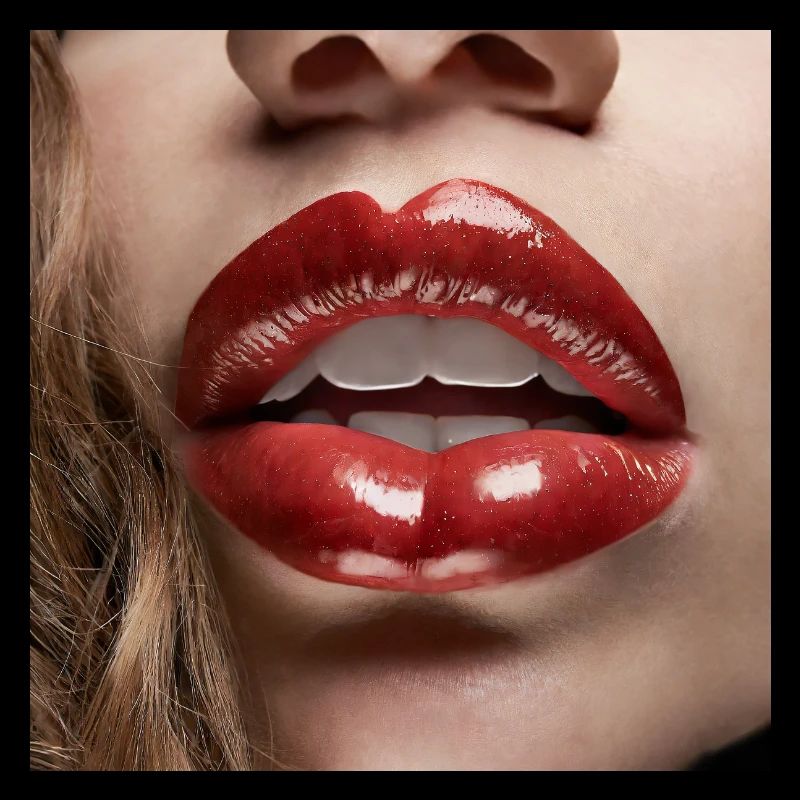 nice female lips black lipstick comic drawing