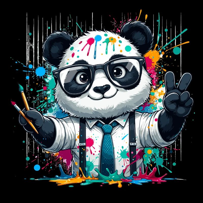 Farbenfroher Panda
