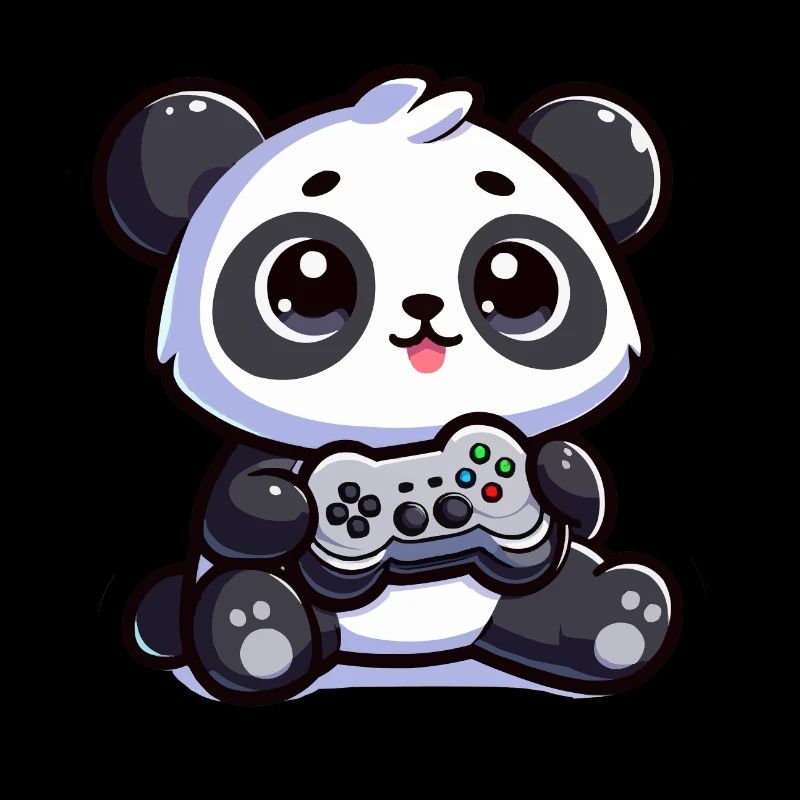 Süßer Panda mit Controller