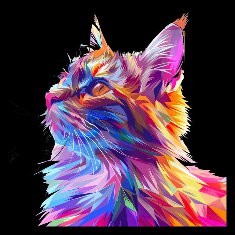 Polygone chat style bande dessinée