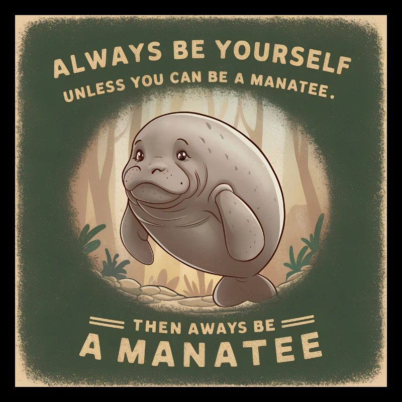 Sei Du selbst oder sei ein Manatee Lebensweisheit