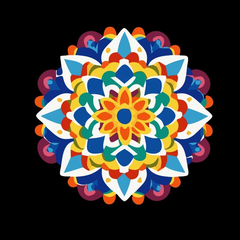 Mandala Pattern Colors Symmetrical2