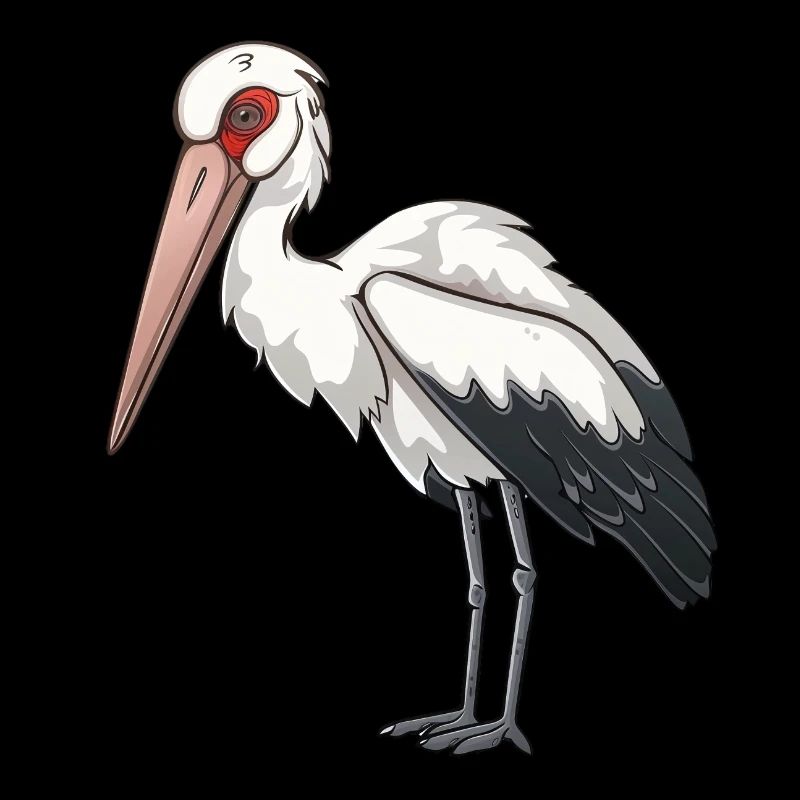 Proud White Stork In Pose