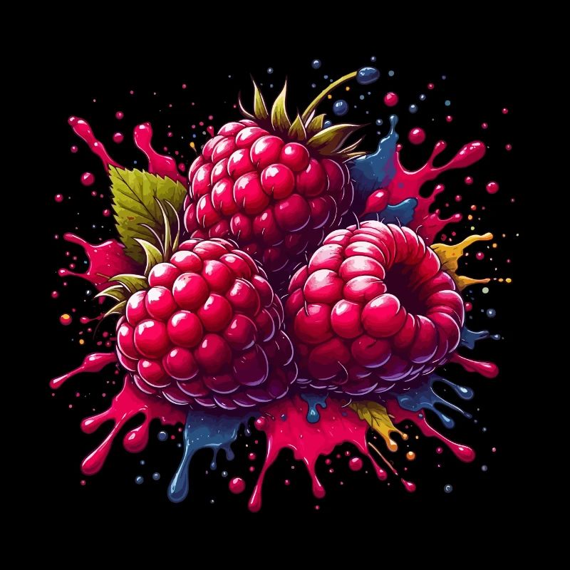 Raspberries Paint Explosion