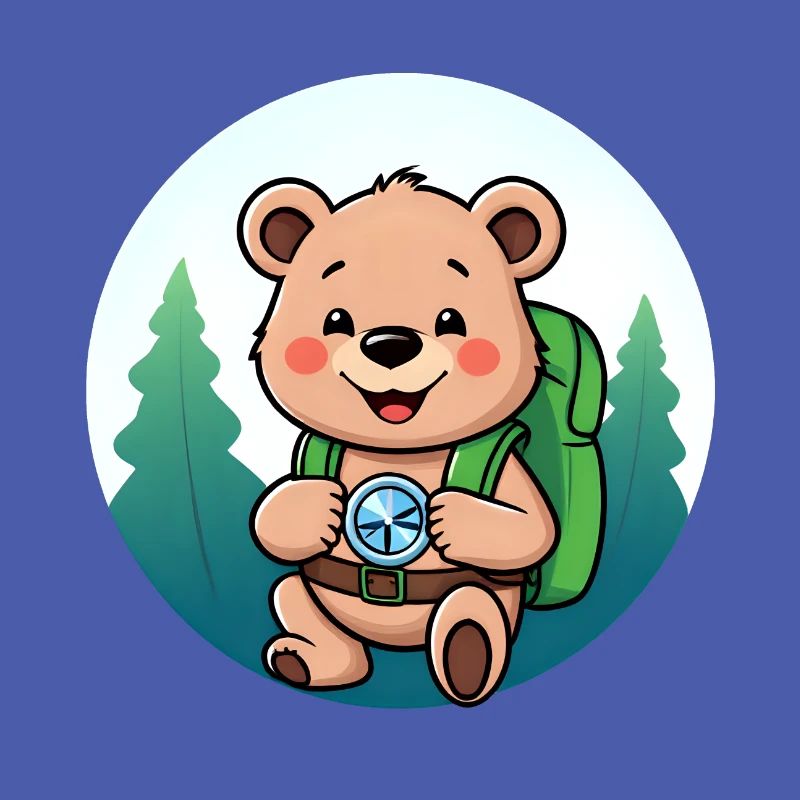 Cozy Bear Exploring Forest Path