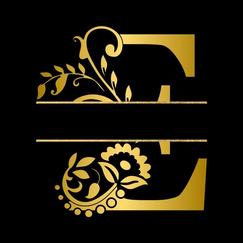 Personalisierter floraler goldener Buchstabe e - Geschenkidee