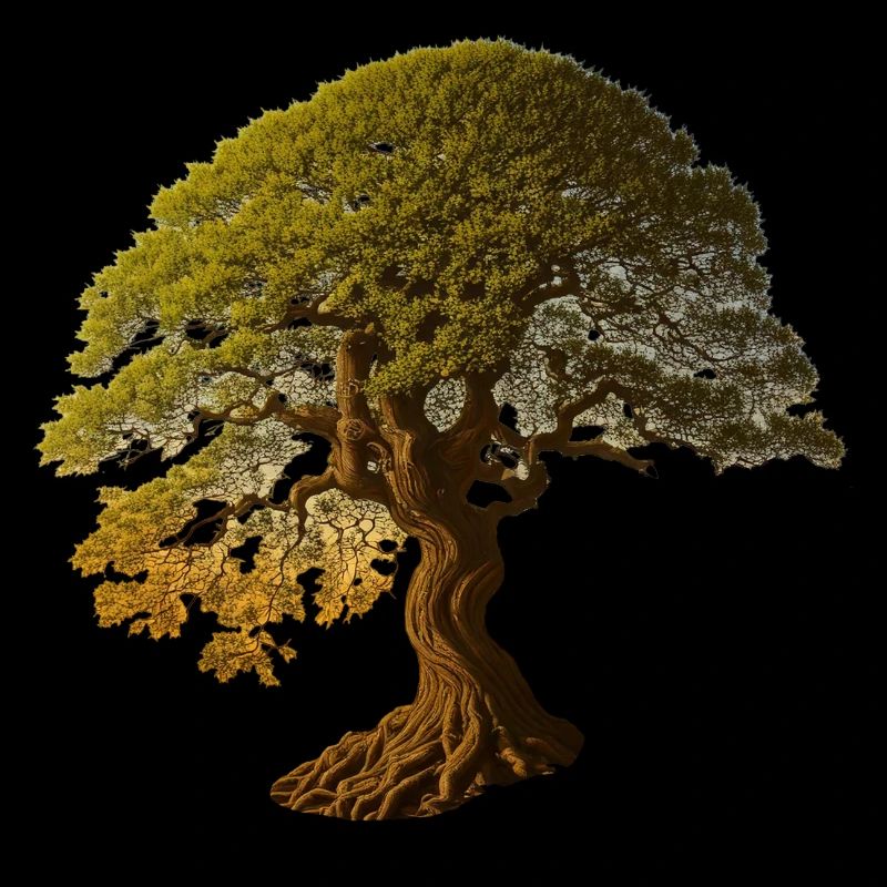 Tree deciduous tree in warm shades