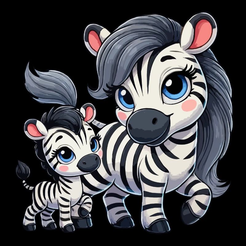 Zebra-Mutter mit Kind