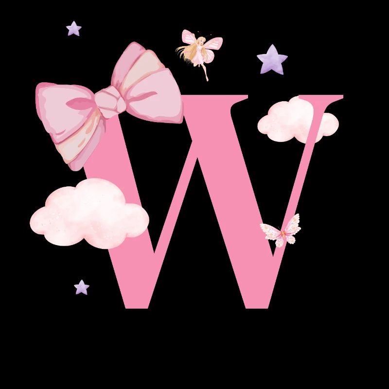 Letter w Pink Clouds