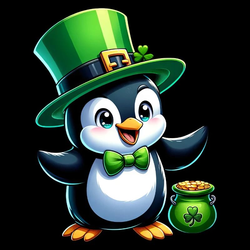 Pingouin de la Saint-Patrick : mignon