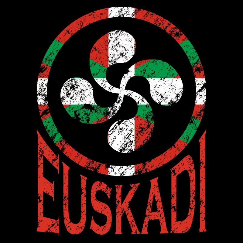 Drapeau d’Euskadi. Pays Basque Lauburu. Ikurriña