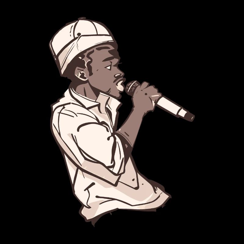 Rapper hält ein Mikrofon