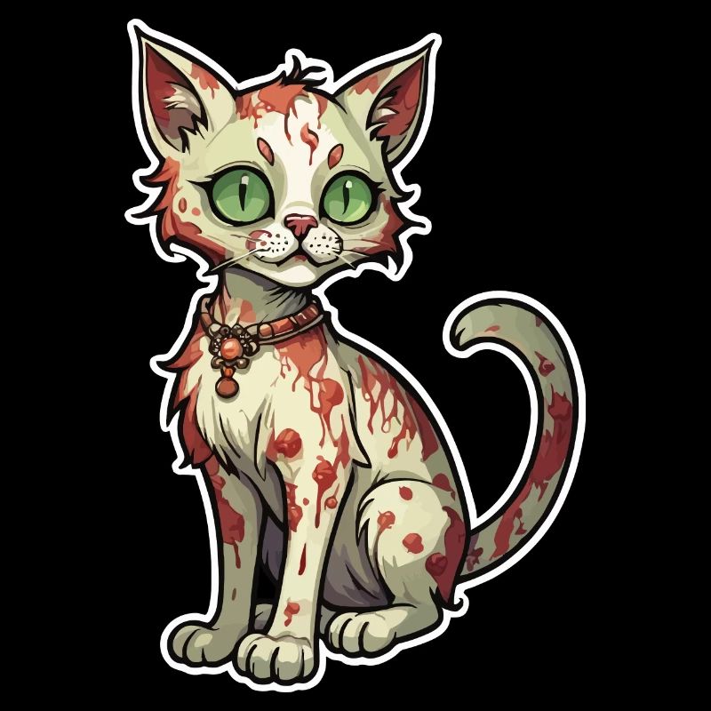 Illustration de chat zombie
