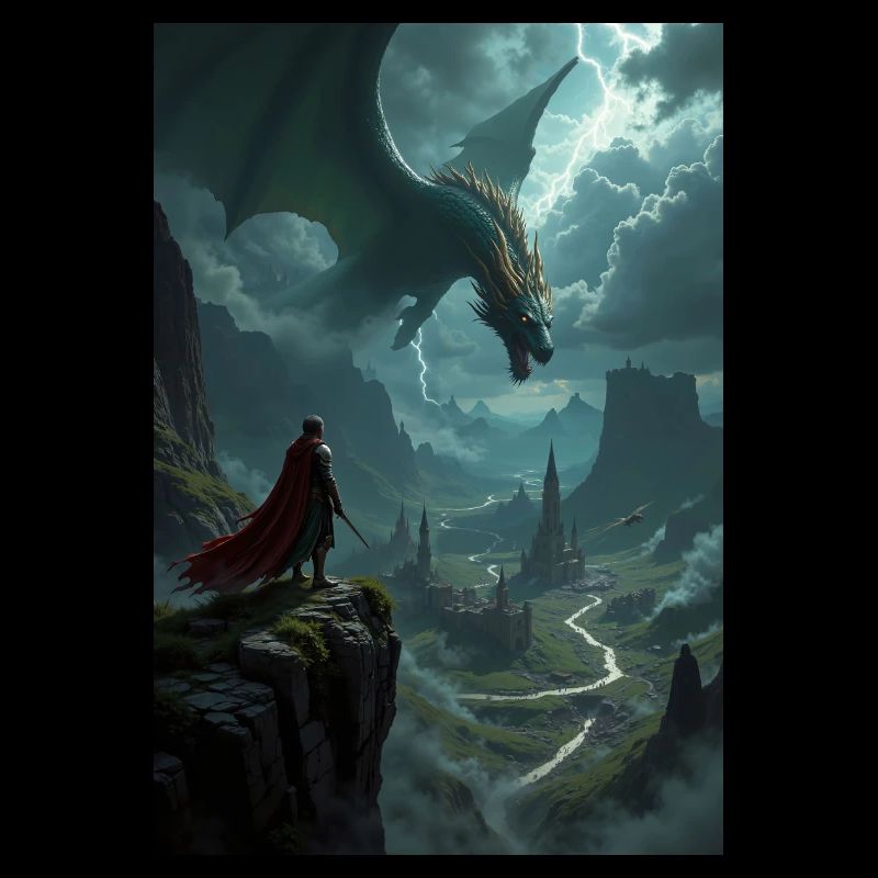 Fantasy-Gemälde, Drache.