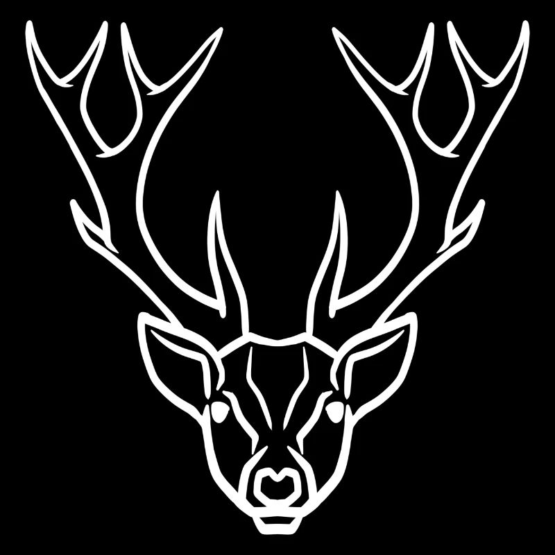 Deer head symbol white