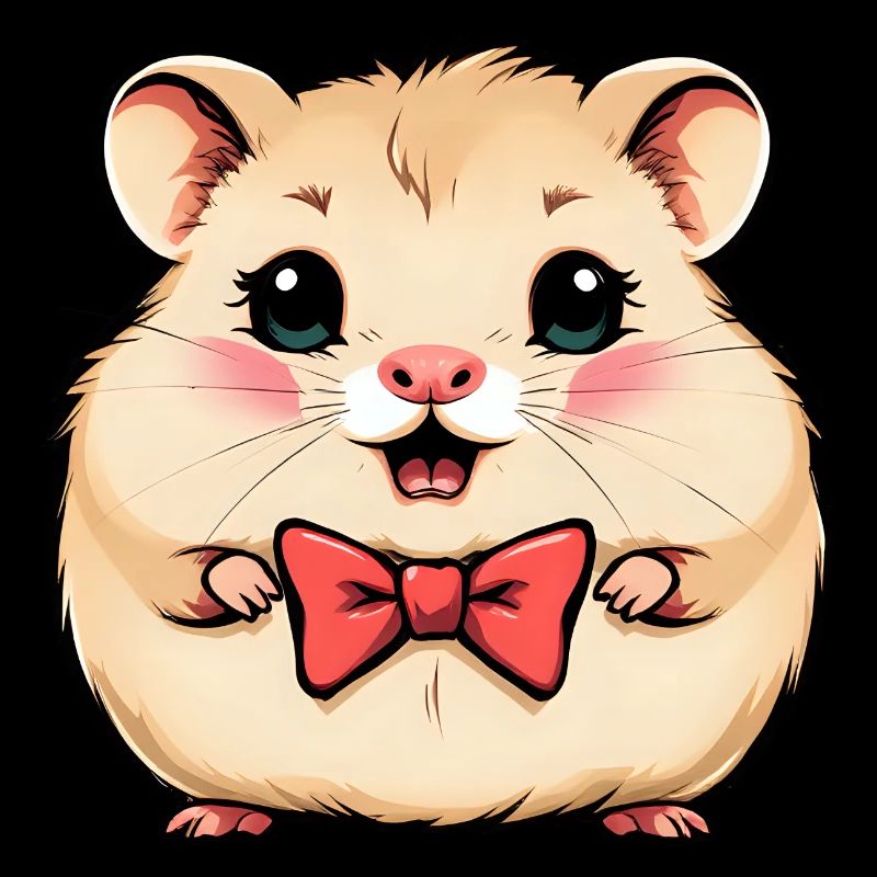 Charming Hamster in a Red Bow Tie