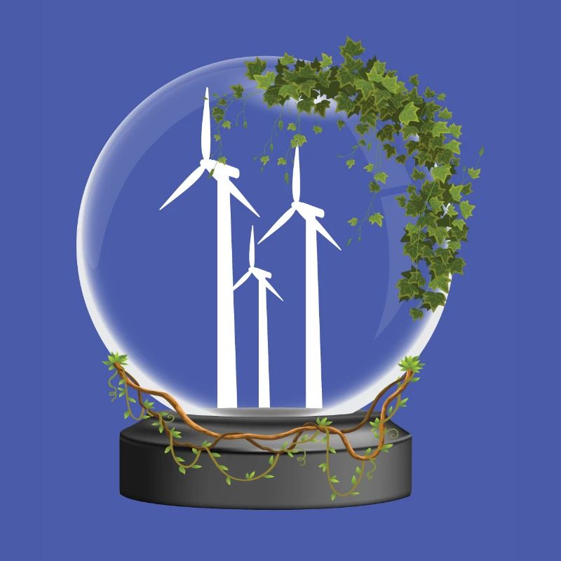 Énergie éolienne Boule de verre Énergie éolienne Énergie éolienne