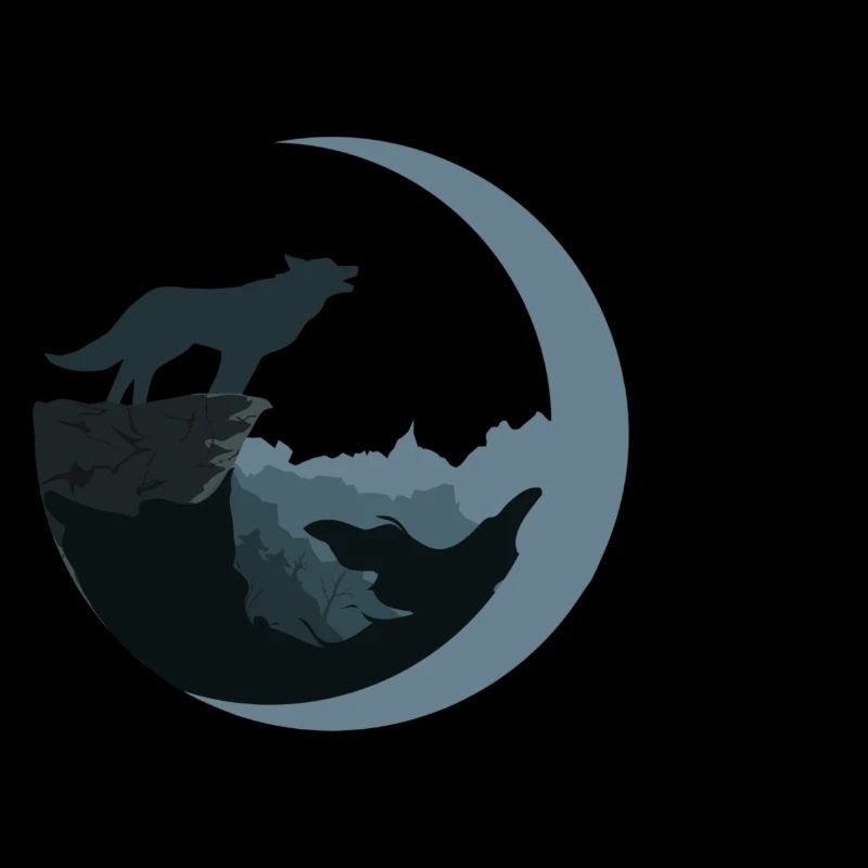 Wolf by the moonlight