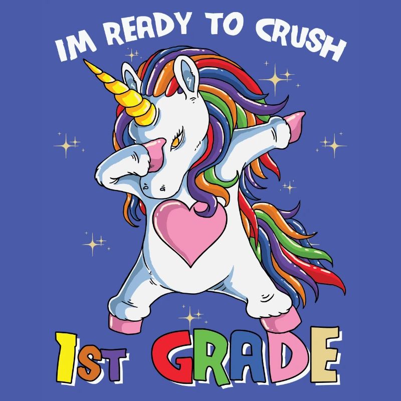 Ich bin bereit, Regenbogenmädchen Jungen der 1. Klasse zu zerquetschen