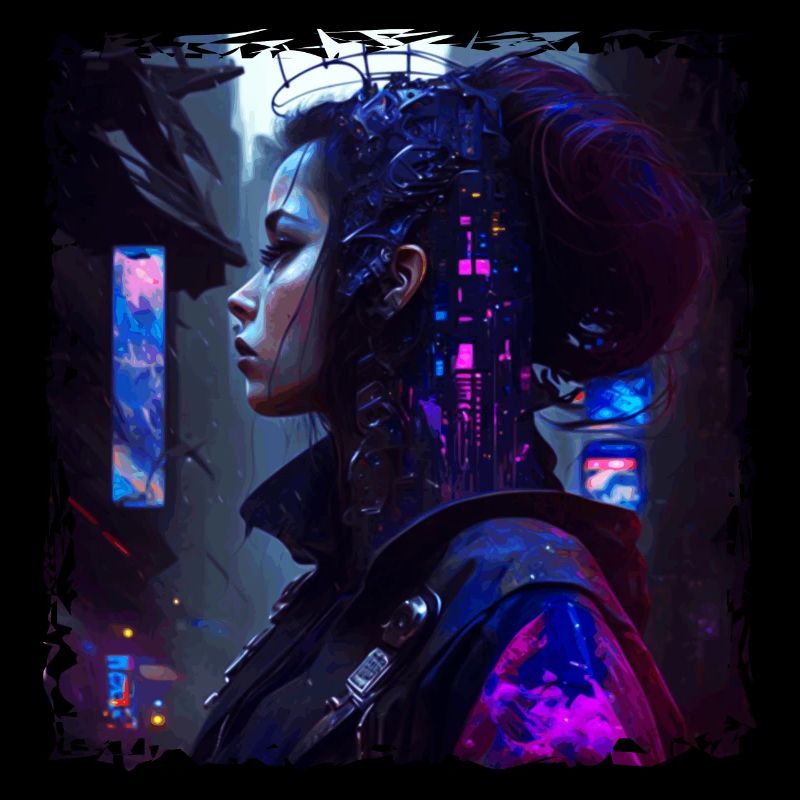 Sci-Fi Cyber Soldier Connected to Network