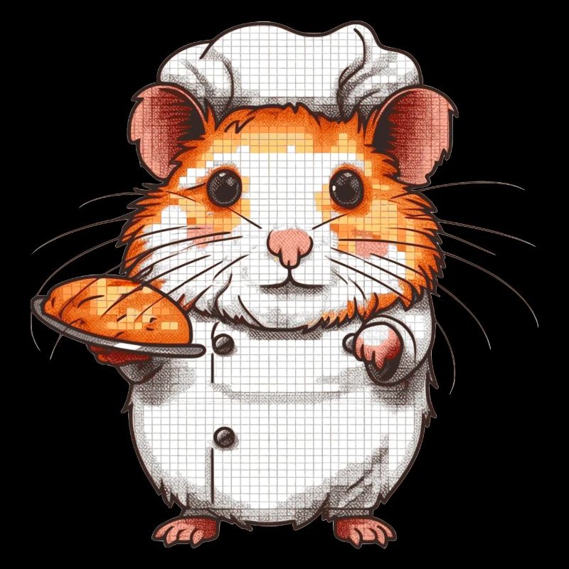 Hamster as a baker baked a bread