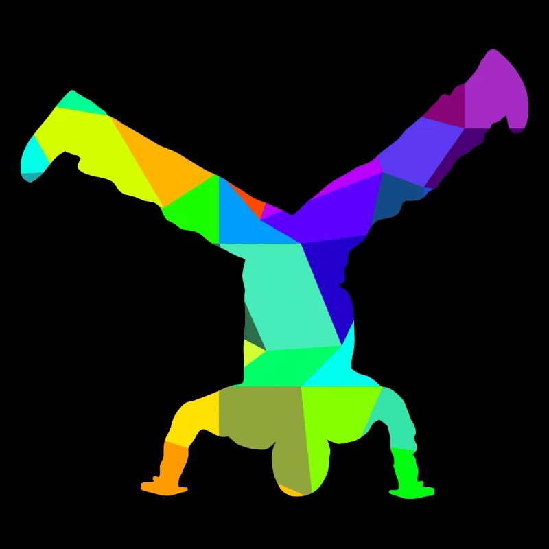 Breakdance Arc-en-ciel Couleurs Polygone Sport